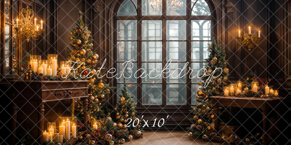 Kate Candlelight Christmas Tree Backdrop Arch Window Designed by Emetselch