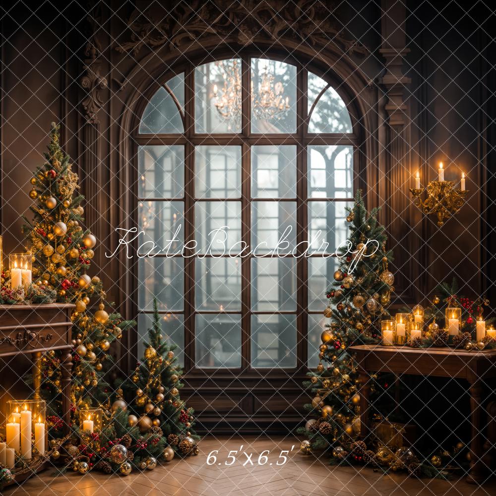 Kate Candlelight Christmas Tree Backdrop Arch Window Designed by Emetselch