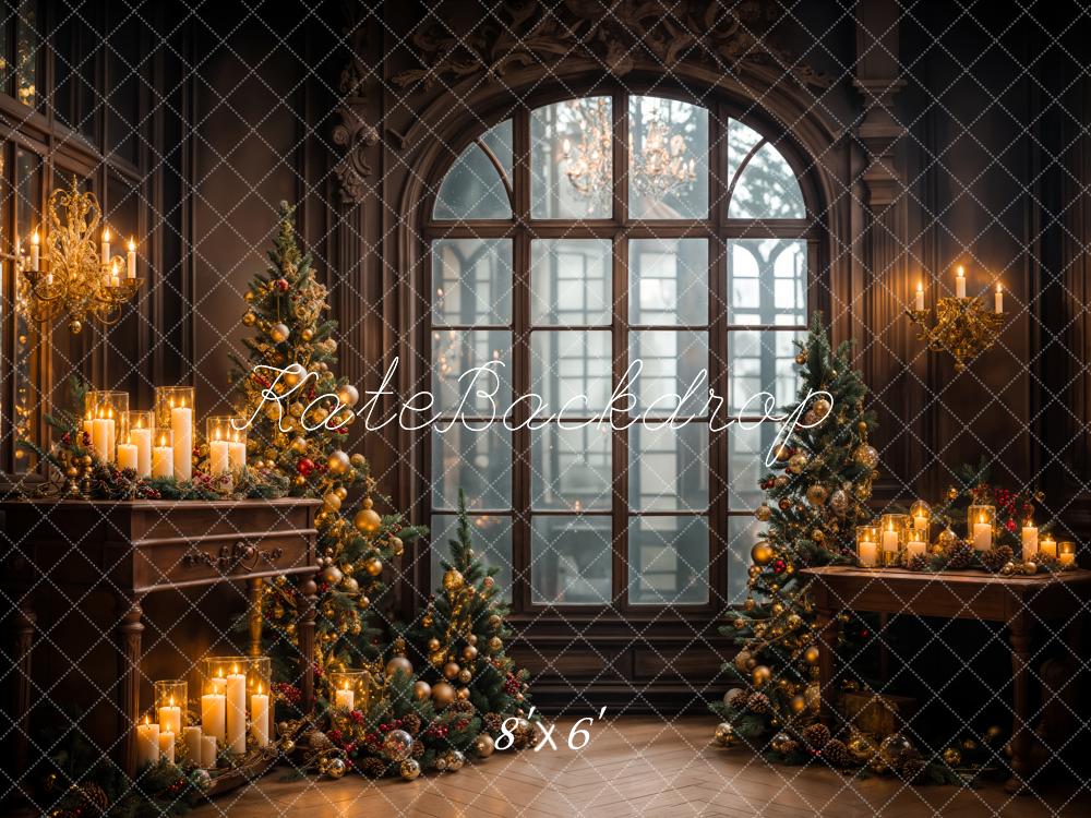 Kate Candlelight Christmas Tree Backdrop Arch Window Designed by Emetselch