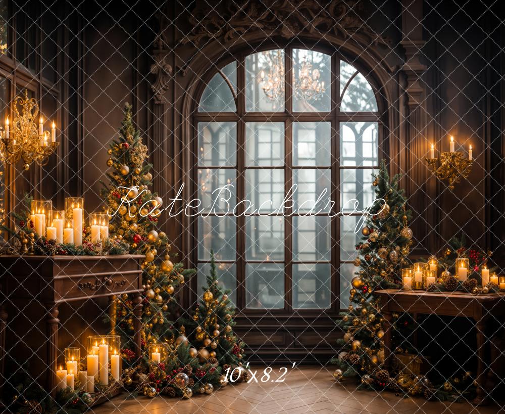 Kate Candlelight Christmas Tree Backdrop Arch Window Designed by Emetselch