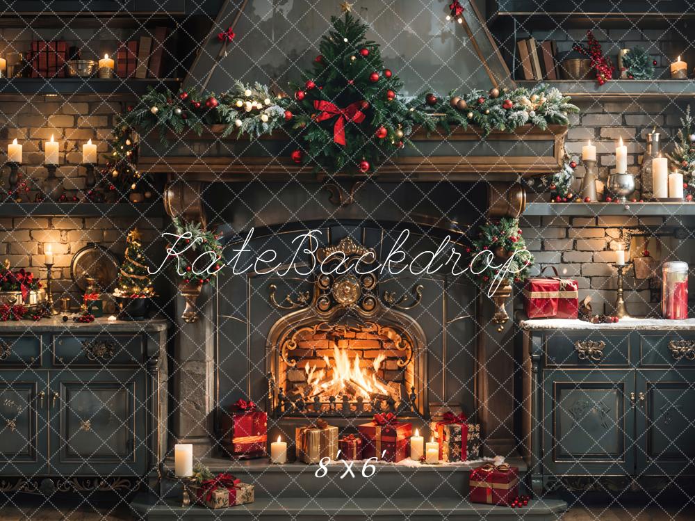 Kate Christmas Fireplace Backdrop Designed by Emetselch