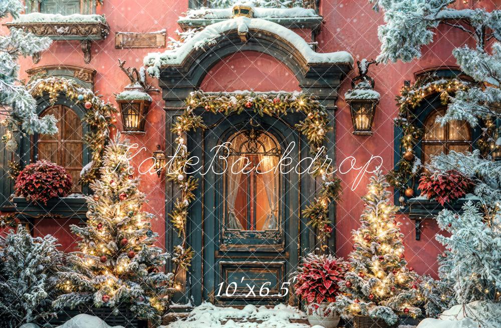 Kate Winter Christmas Door Backdrop Designed by Chain Photography