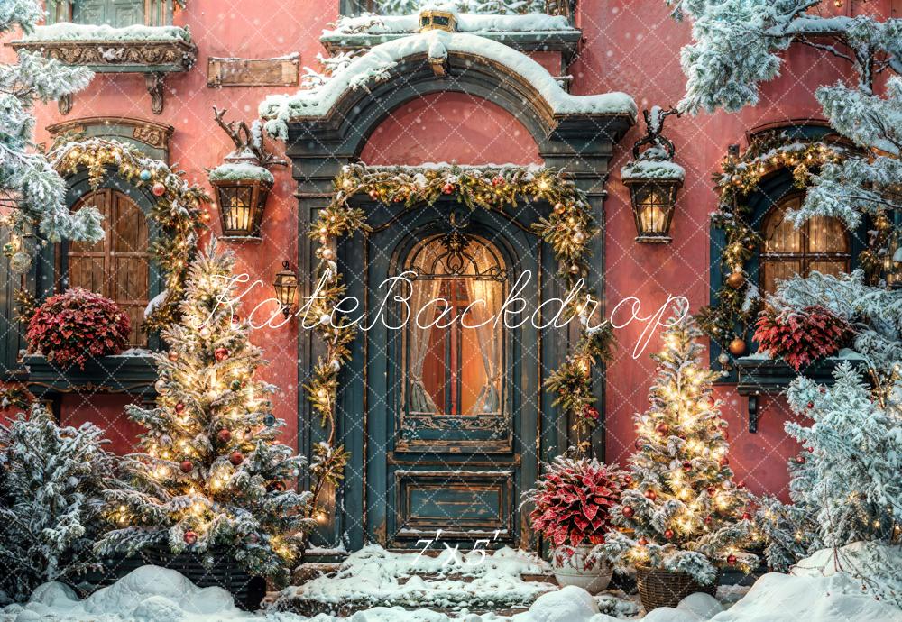 Kate Winter Christmas Door Backdrop Designed by Chain Photography