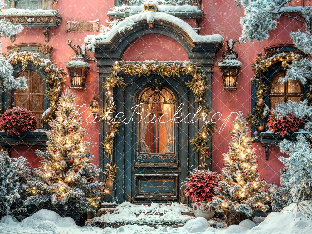 Kate Winter Christmas Door Backdrop Designed by Chain Photography