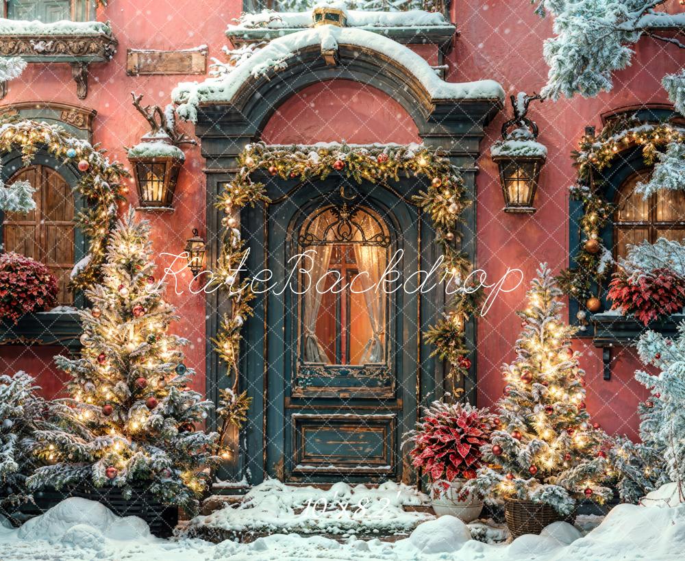 Kate Winter Christmas Door Backdrop Designed by Chain Photography