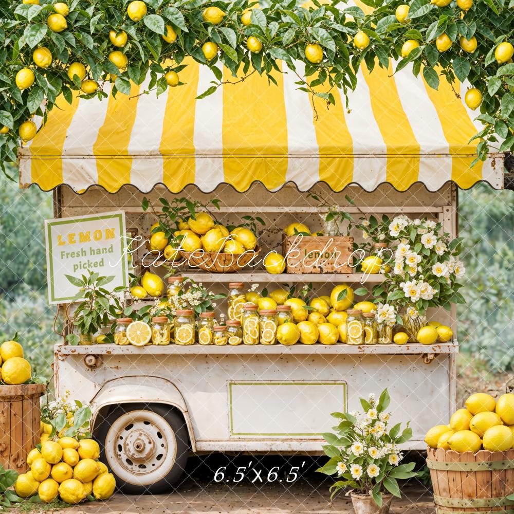 Kate Summer Yellow Lemon Stand Backdrop Designed by Emetselch