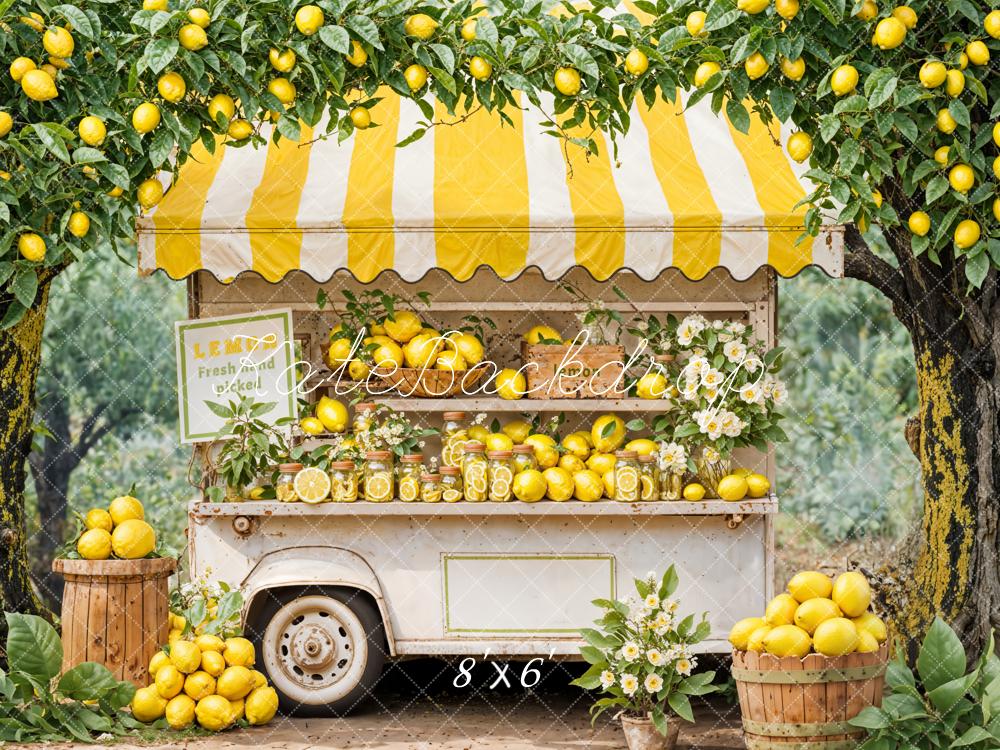 Kate Summer Yellow Lemon Stand Backdrop Designed by Emetselch