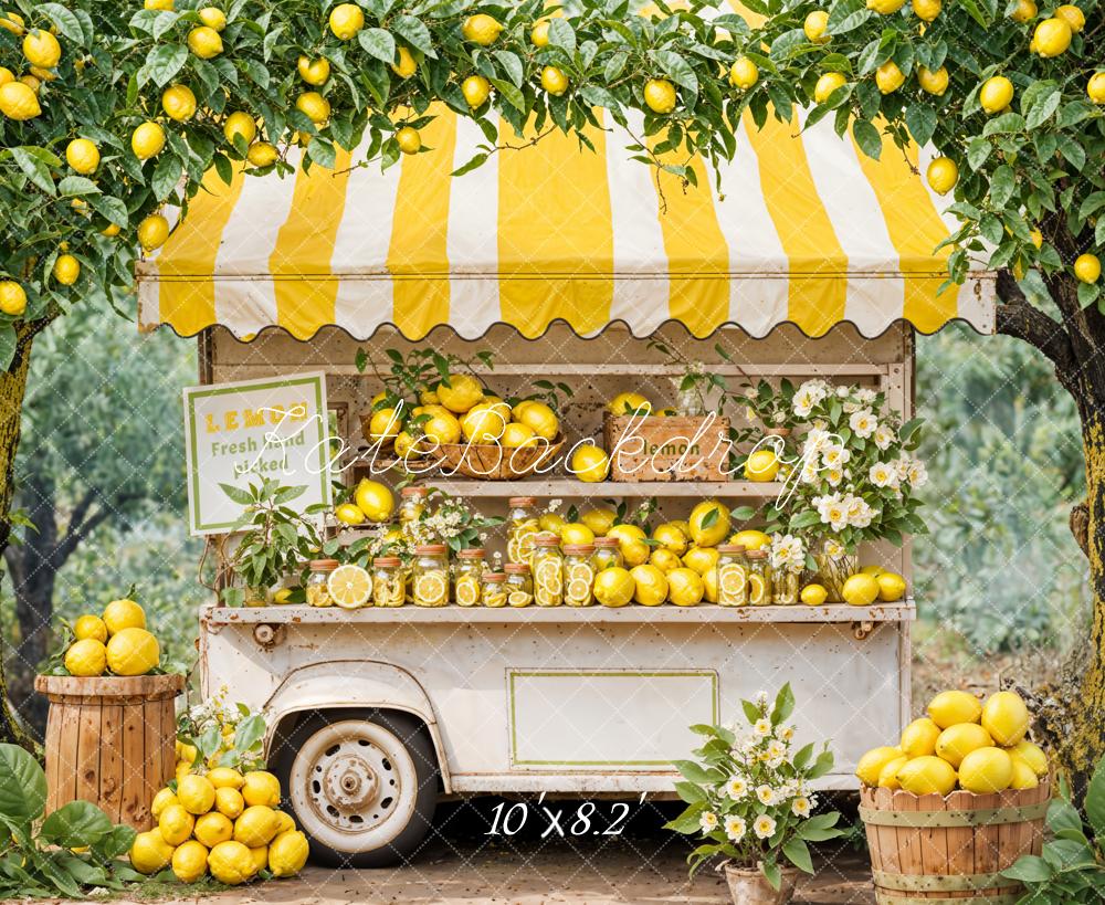 Kate Summer Yellow Lemon Stand Backdrop Designed by Emetselch