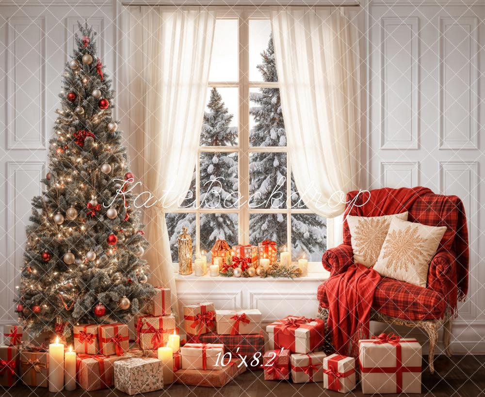 Kate Winter Christmas Backdrop White Wall Window Designed by Emetselch