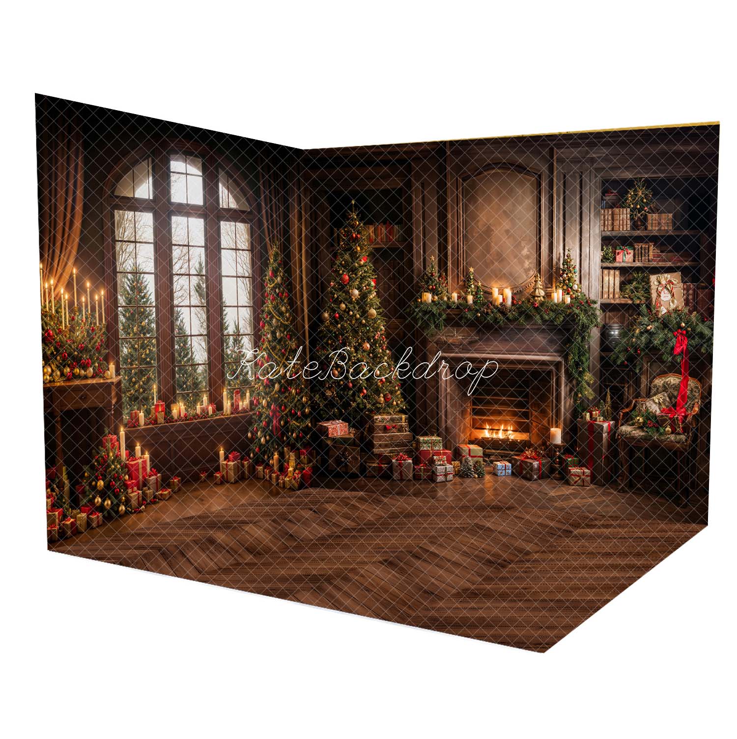 Kate Christmas Dark Brown Wooden Arch Window Room Set(8ftx8ft&10ftx8ft&8ftx10ft)