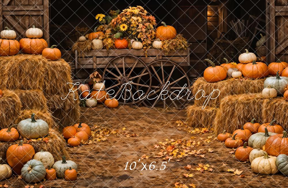 Kate Autumn Backdrop Pumpkin Haystack Designed by Chain Photography