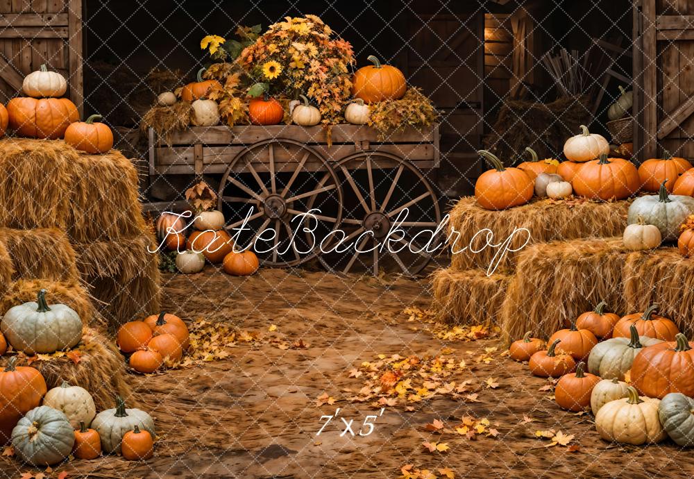 Kate Autumn Backdrop Pumpkin Haystack Designed by Chain Photography