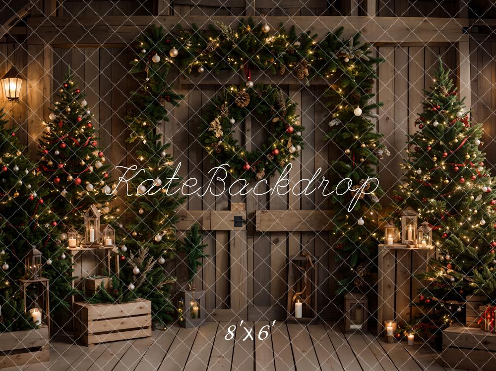 Kate Christmas Tree Wooden Door Backdrop Designed by Emetselch