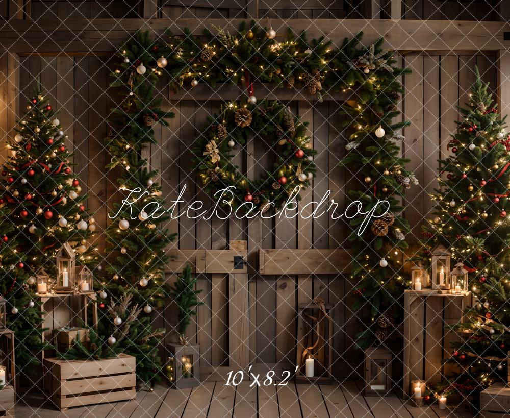 Kate Christmas Tree Wooden Door Backdrop Designed by Emetselch