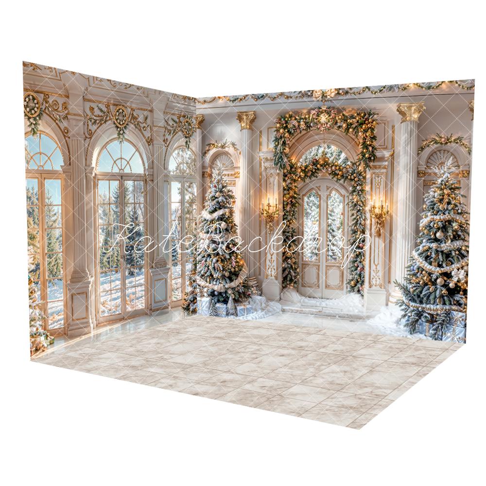 Kate Winter Christmas Tree Door Snow Room Set