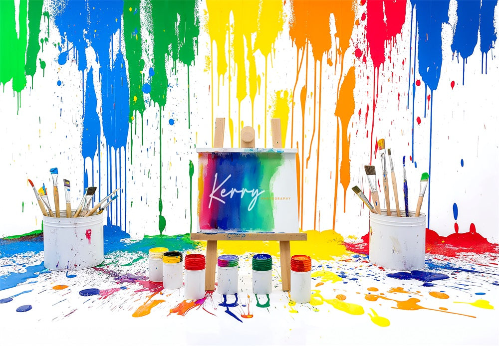 Kate Rainbow Paint Backdrop for Photography Designed by Kerry Anderson