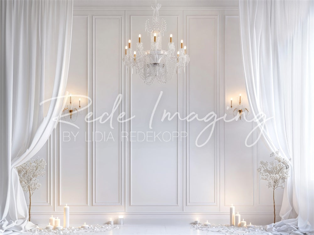 Kate Retro Elegant White Curtain Backdrop Designed by Lidia Redekopp