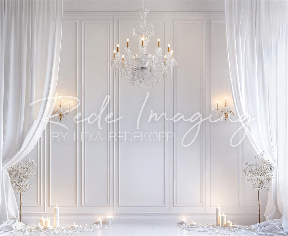 Kate Retro Elegant White Curtain Backdrop Designed by Lidia Redekopp