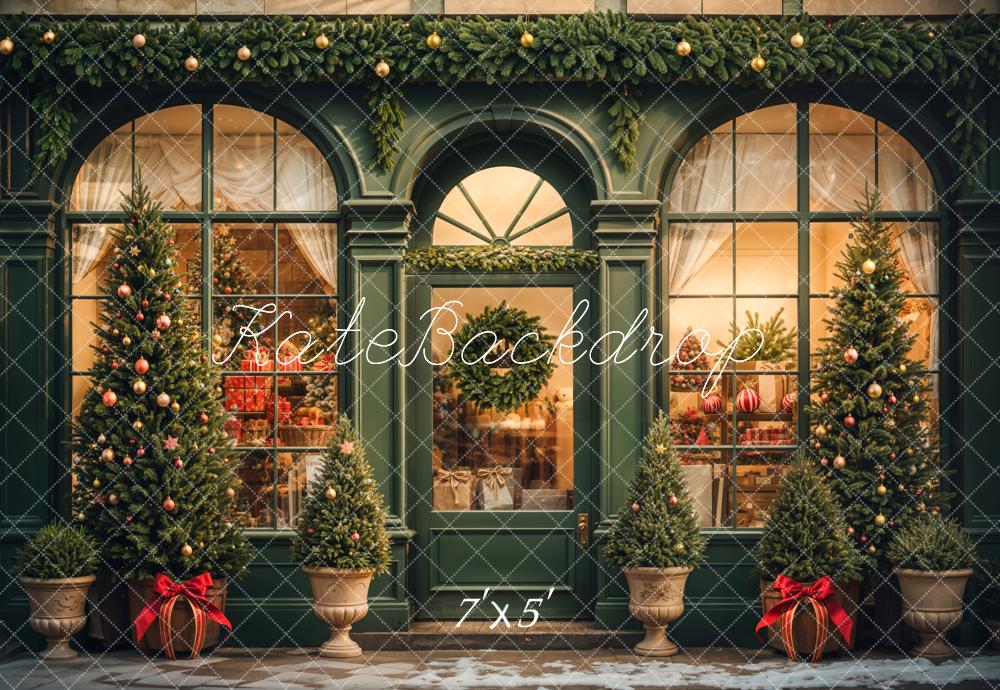 Kate Green Christmas Tree Gift Store Backdrop Designed by Emetselch