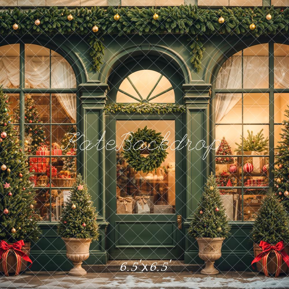 Kate Green Christmas Tree Gift Store Backdrop Designed by Emetselch