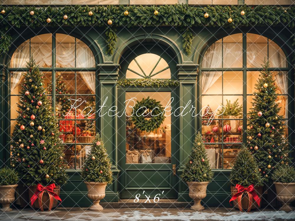 Kate Green Christmas Tree Gift Store Backdrop Designed by Emetselch