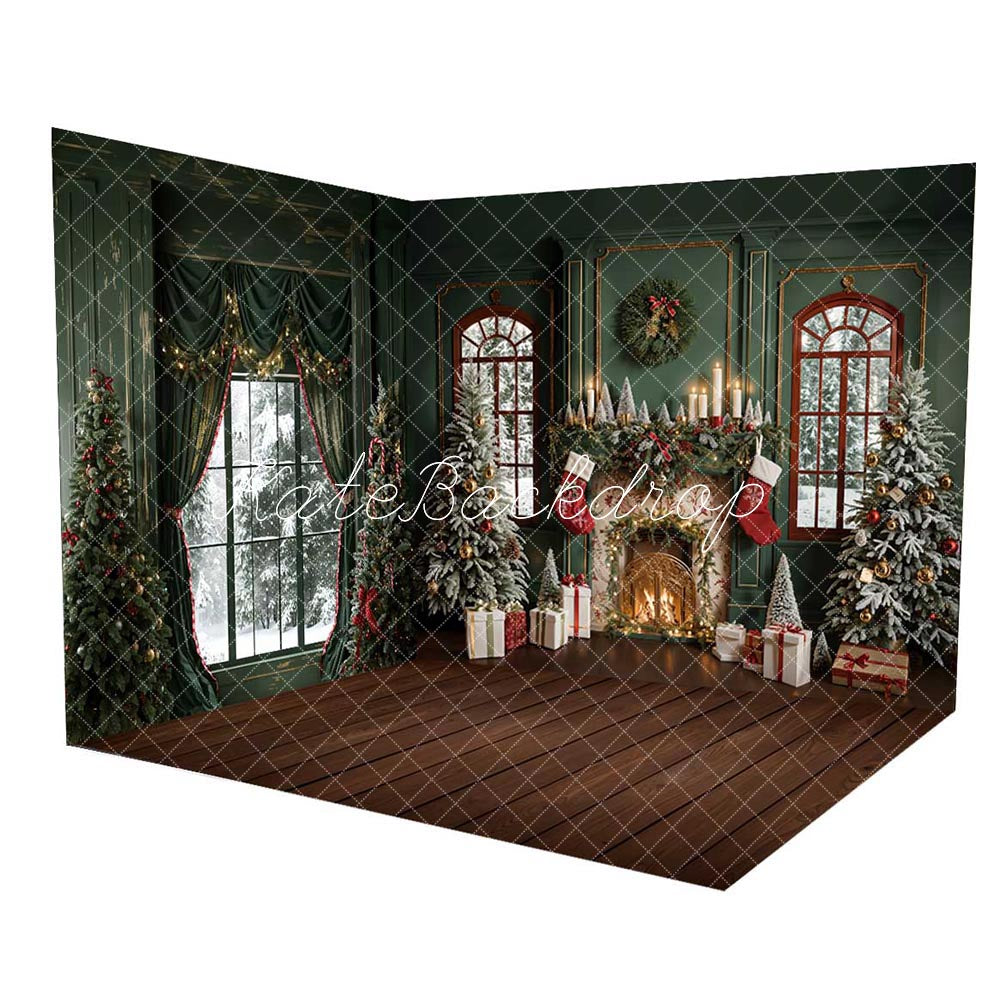 Kate Christmas Tree Green Wall Window Room Set(8ftx8ft&10ftx8ft&8ftx10ft)