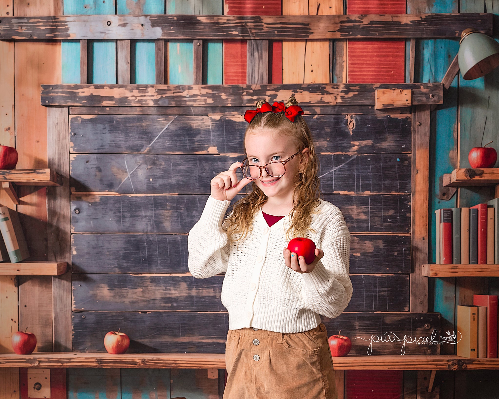 Kate Back to School Bookshelf Backdrop Designed by Emetselch