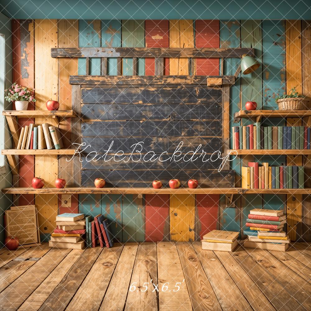 Kate Back to School Bookshelf Backdrop Designed by Emetselch