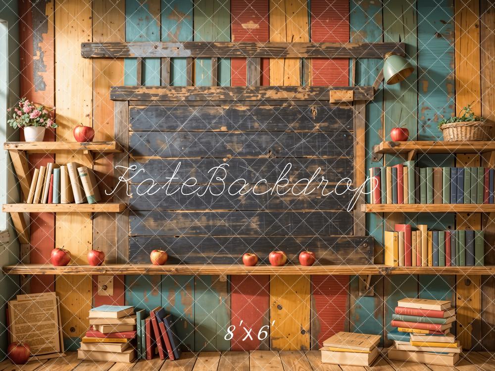 Kate Back to School Bookshelf Backdrop Designed by Emetselch