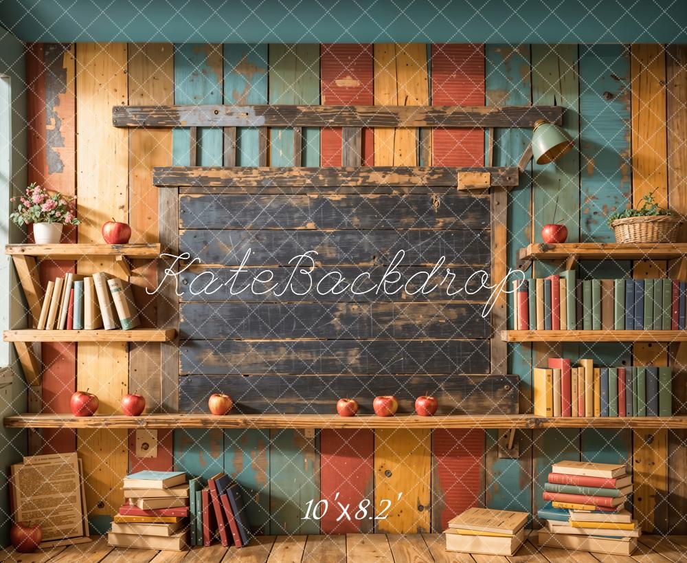 Kate Back to School Bookshelf Backdrop Designed by Emetselch