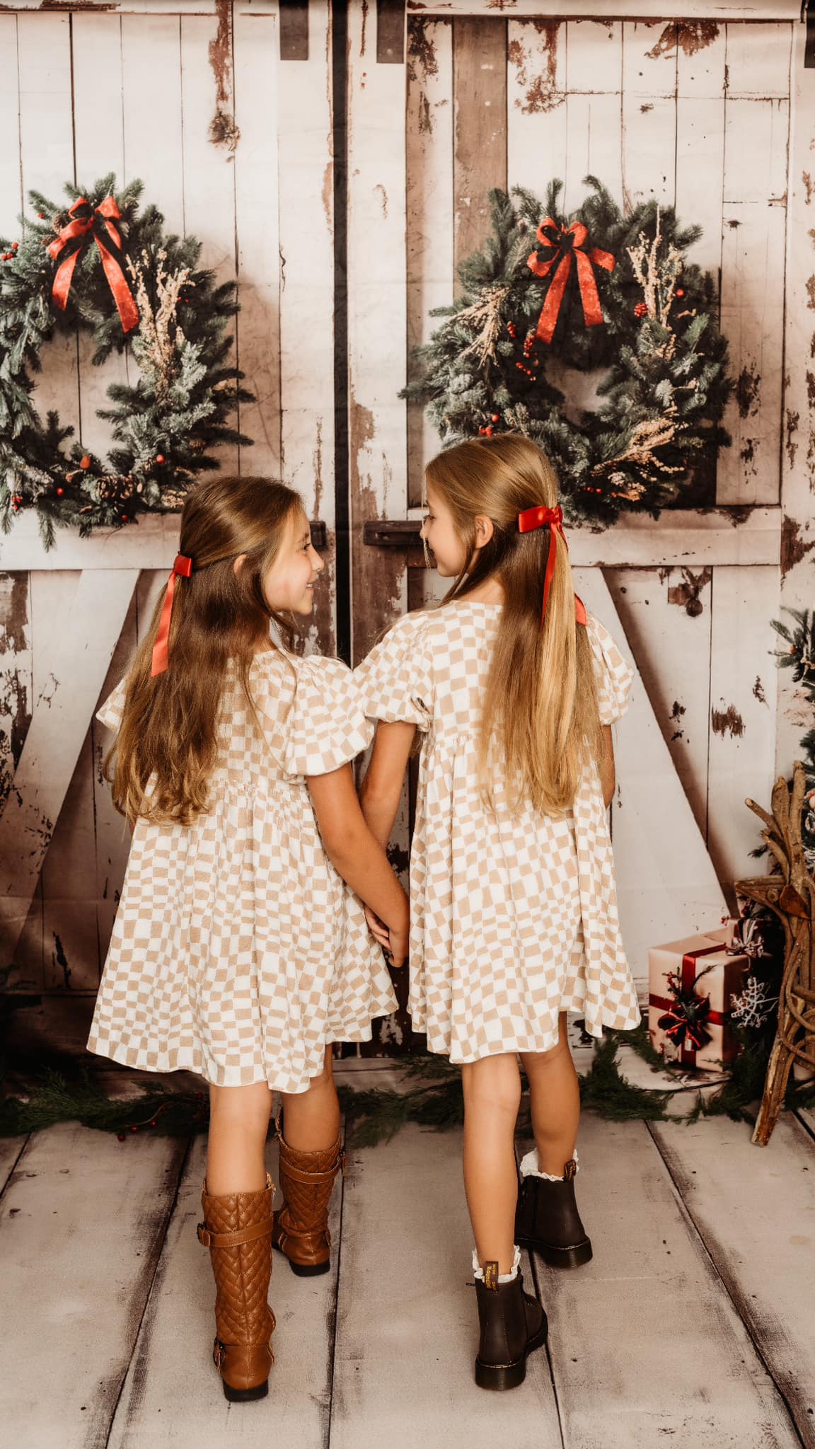 Kate Christmas Backdrop White Shabby Barn Door Designed by Emetselch