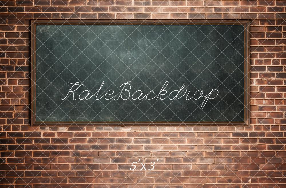 Kate Back to School Backdrop Brick Wall Blackboard Designed by Chain Photography