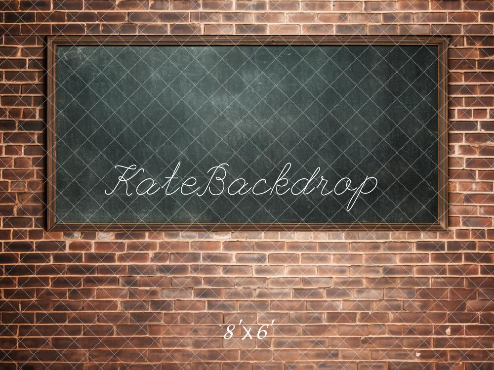 Kate Back to School Backdrop Brick Wall Blackboard Designed by Chain Photography