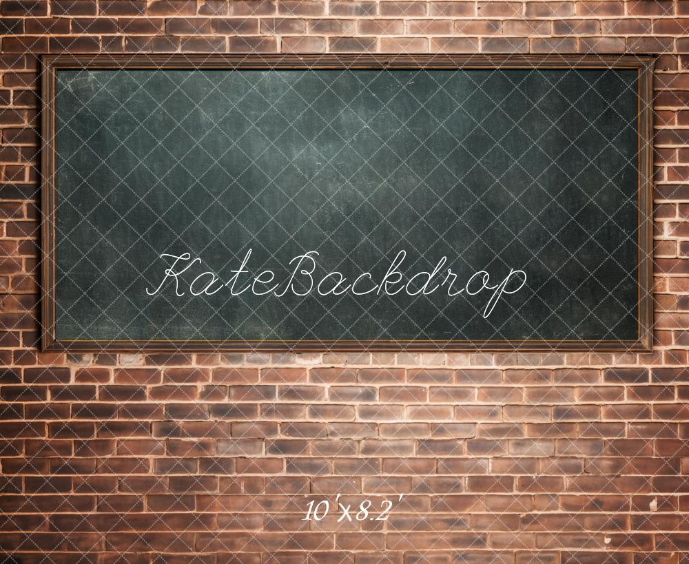 Kate Back to School Backdrop Brick Wall Blackboard Designed by Chain Photography