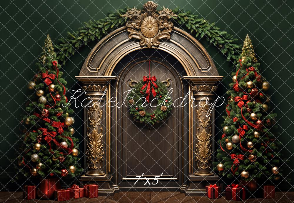 Kate Christmas Tree Retro Arched Door Backdrop Designed by Emetselch