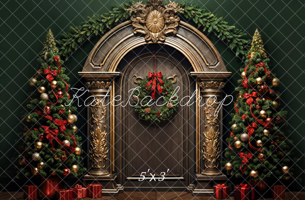 Kate Christmas Tree Retro Arched Door Backdrop Designed by Emetselch