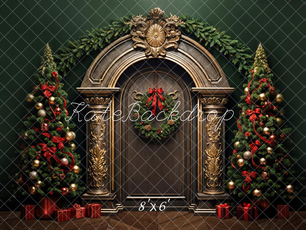 Kate Christmas Tree Retro Arched Door Backdrop Designed by Emetselch