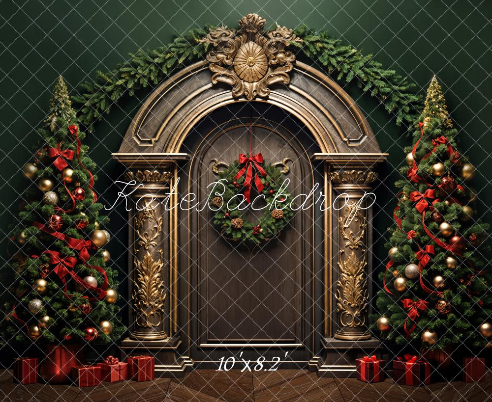 Kate Christmas Tree Retro Arched Door Backdrop Designed by Emetselch