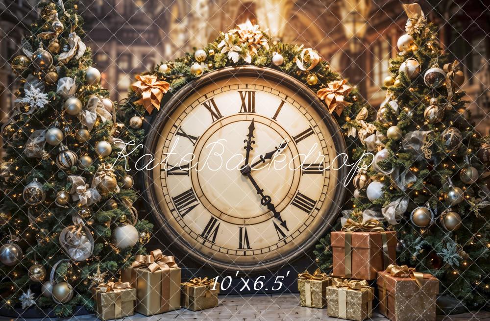 Kate Christmas Tree Clock Backdrop Designed by Emetselch