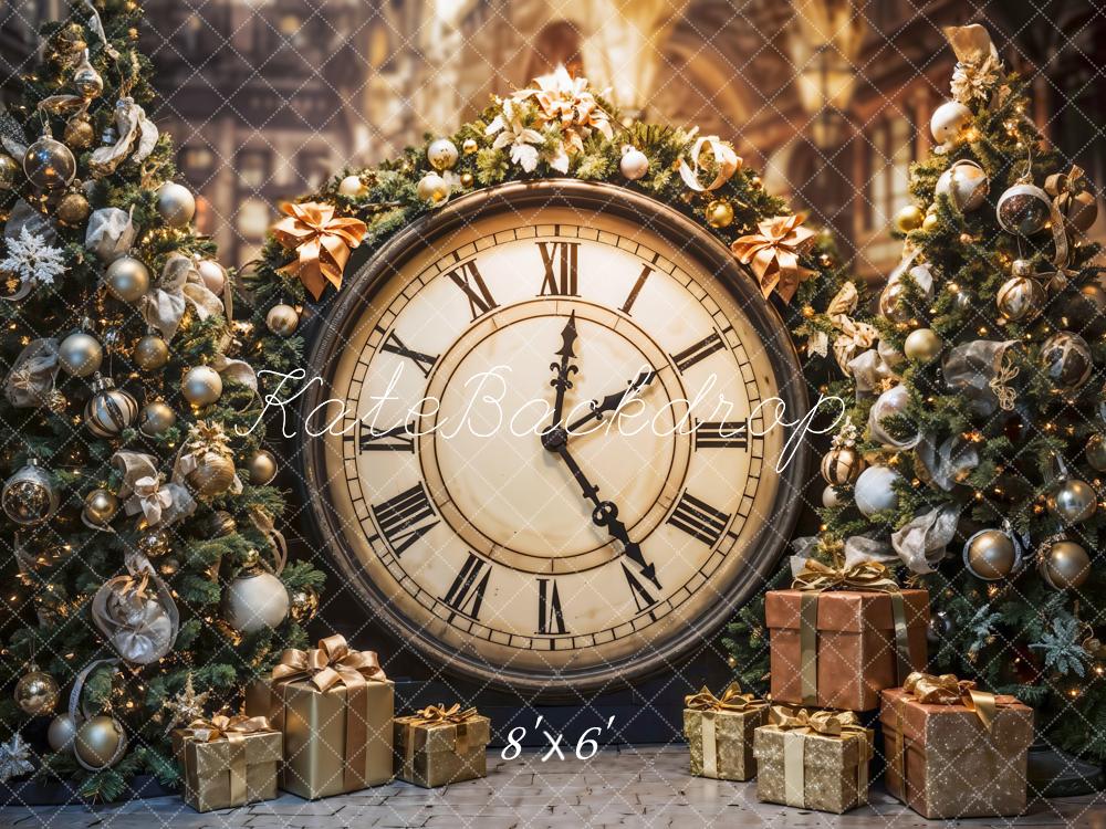 Kate Christmas Tree Clock Backdrop Designed by Emetselch