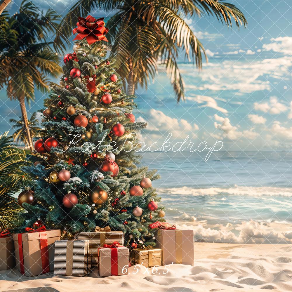 Lightning Deals-1 Kate Beach Christmas Tree Backdrop Designed by Emetselch