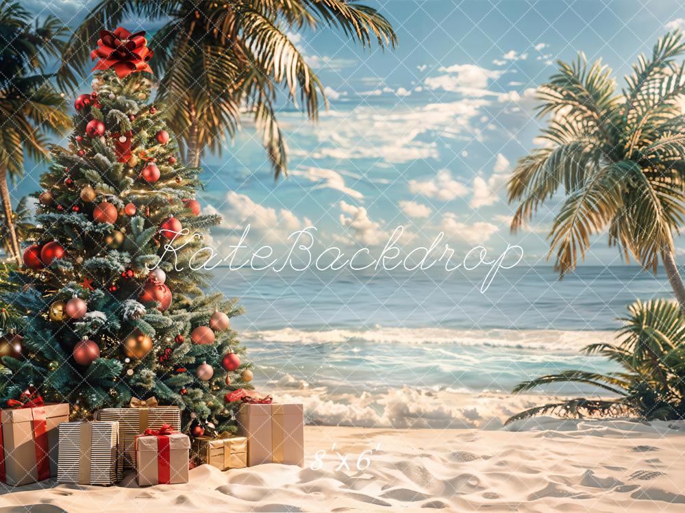 Lightning Deals-1 Kate Beach Christmas Tree Backdrop Designed by Emetselch