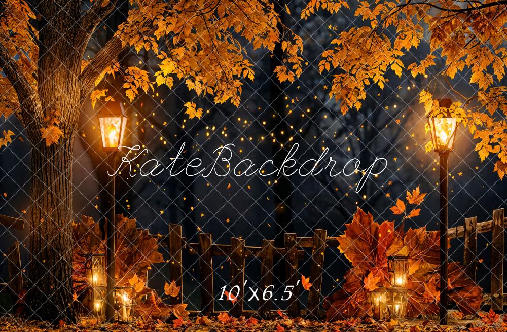 Kate Autumn Night Fallen Leaves Backdrop Designed by Chain Photography