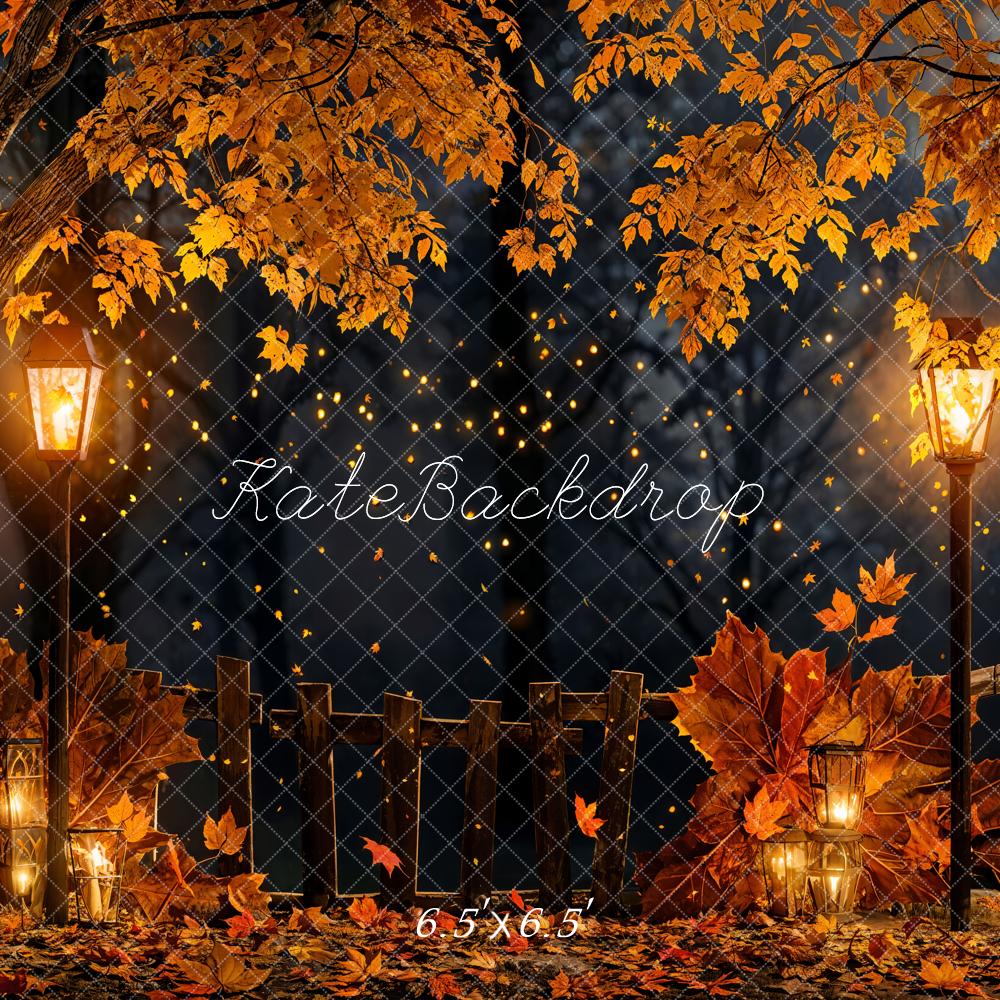 Kate Autumn Night Fallen Leaves Backdrop Designed by Chain Photography