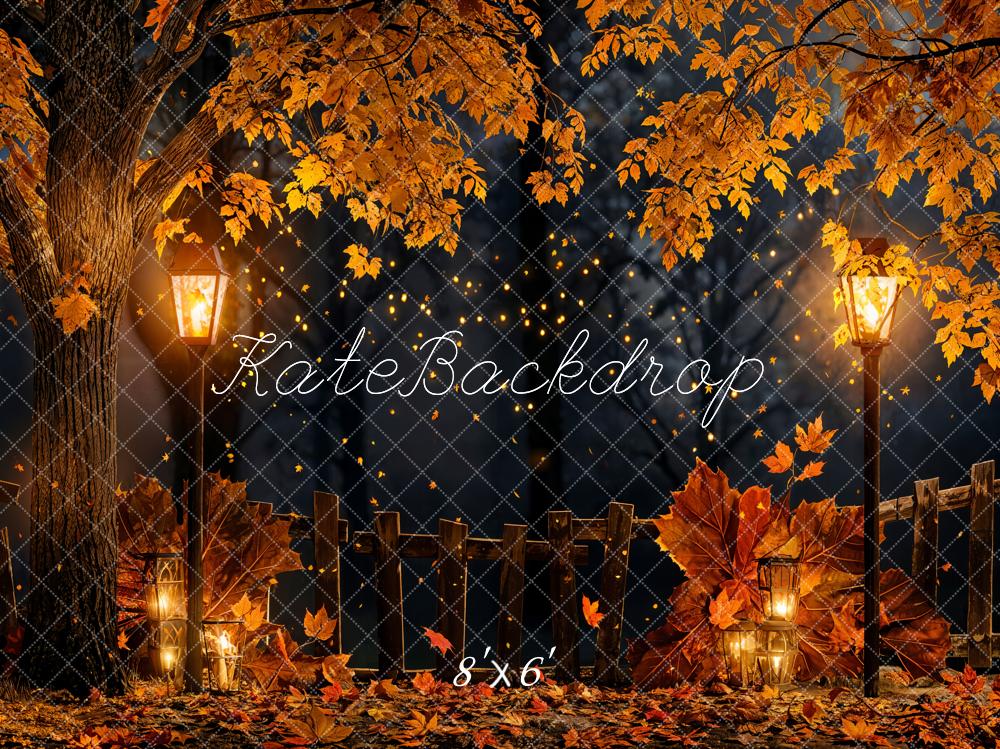 Kate Autumn Night Fallen Leaves Backdrop Designed by Chain Photography