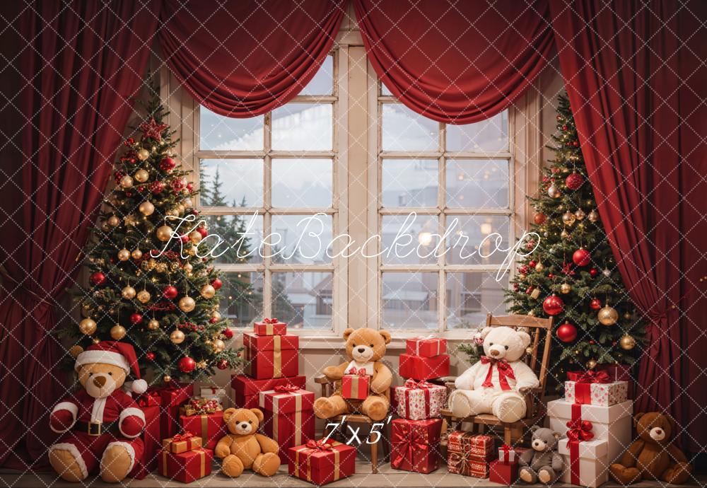 Kate Christmas Gift Bear Window Backdrop Designed by Emetselch