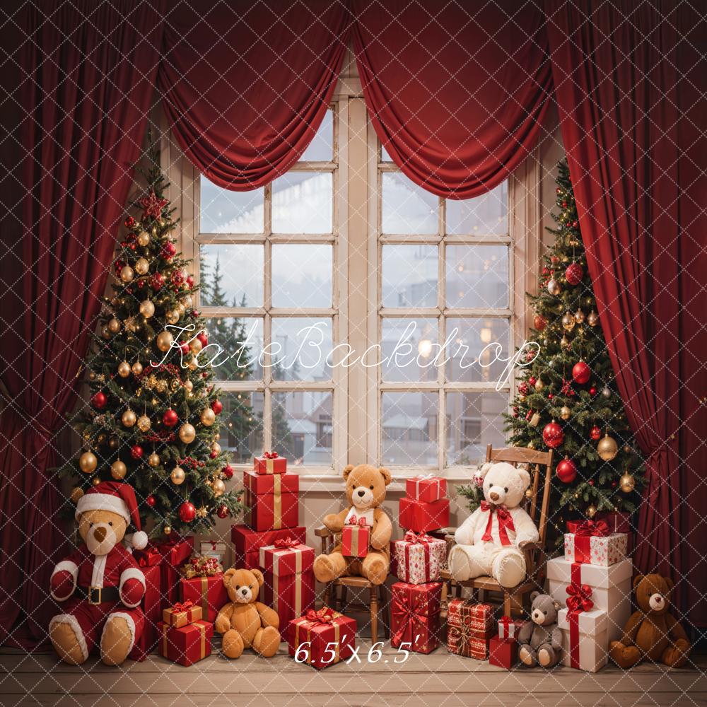 Kate Christmas Gift Bear Window Backdrop Designed by Emetselch