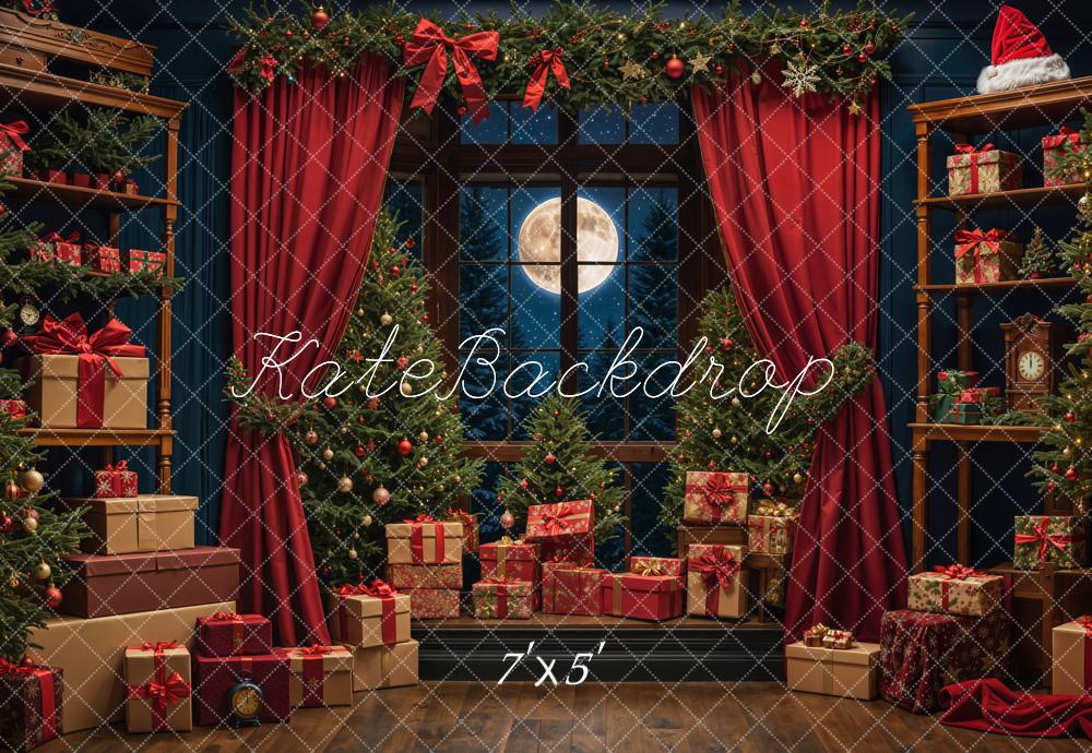 Kate Christmas Gift Night Moon Backdrop Designed by Emetselch