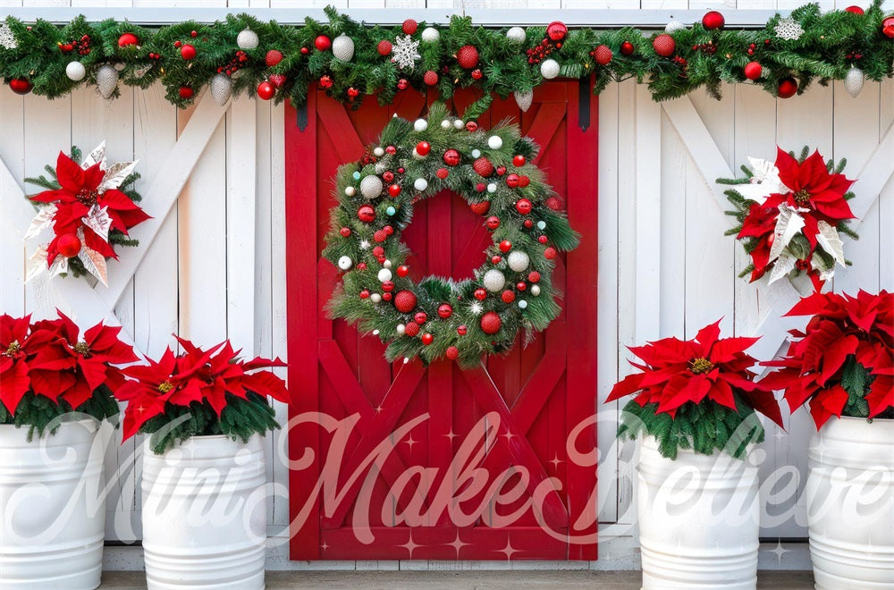 Kate Red Barn Door Backdrop Christmas Designed by Mini MakeBelieve