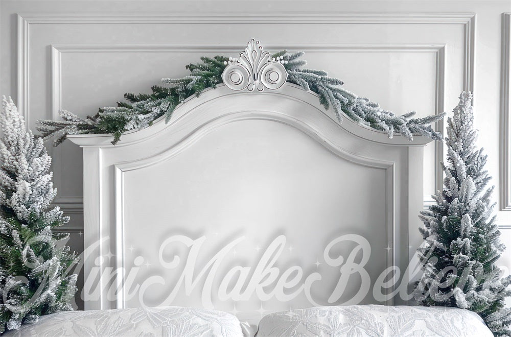 Kate Christmas White Headboard Backdrop Designed by Mini MakeBelieve